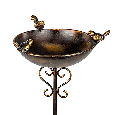 Formano Vogeltränke, 107x23cm, aus Metall, 1 Stück, Antik-Optik, Gartendeko für das Blumenbeet oder den Balkon im Sale